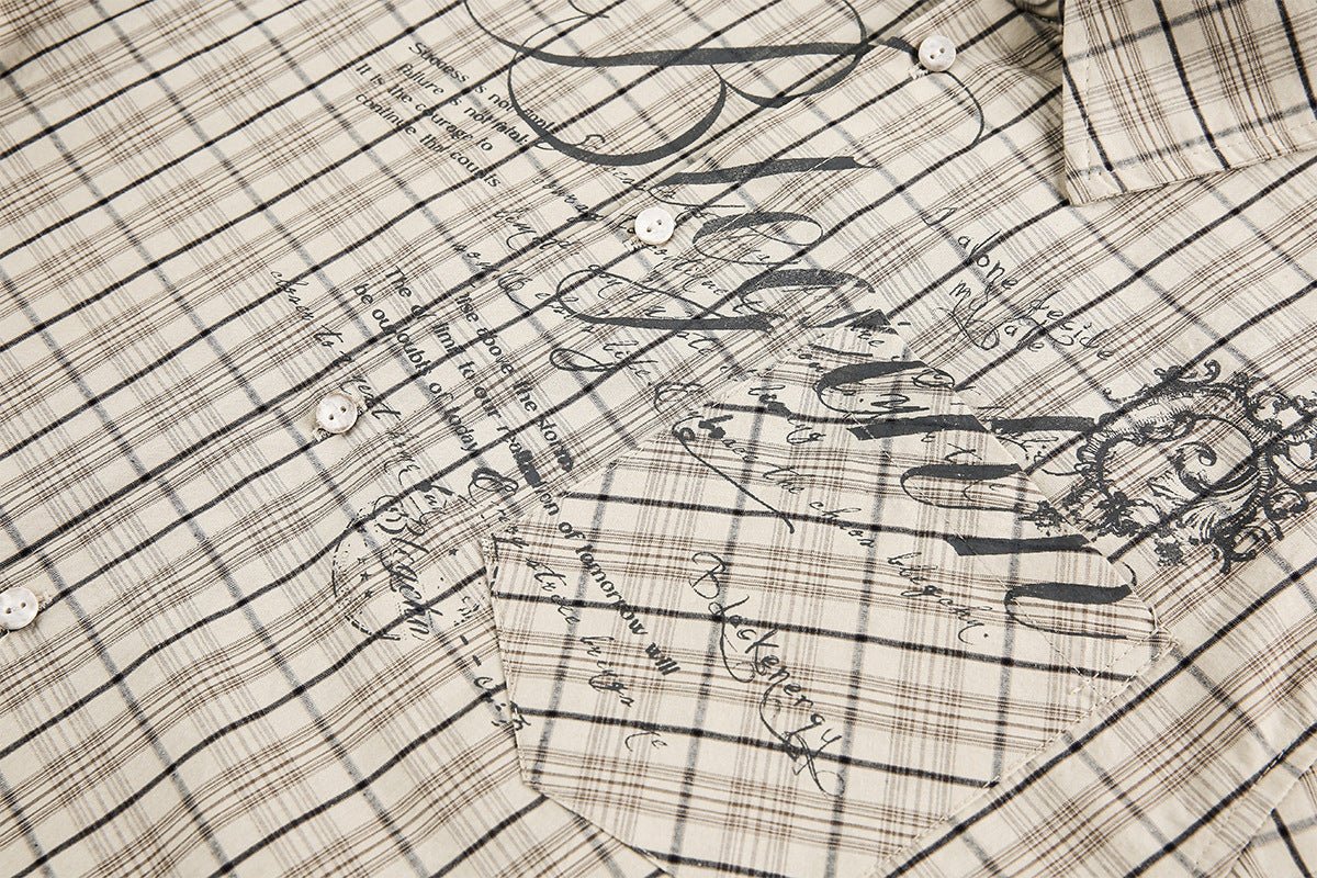 Retro - style Versatile Printed Plaid Shirt - Thrashink