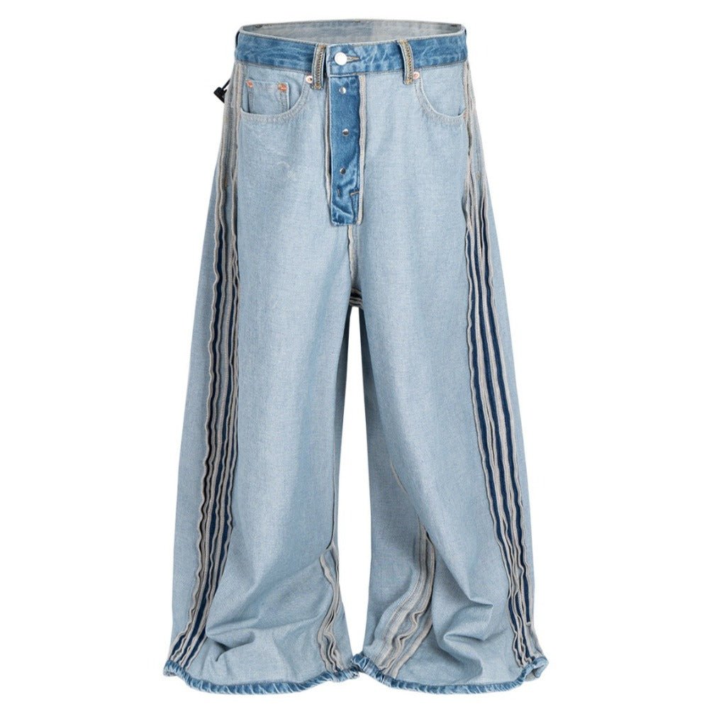 Reversible Wide - leg Loose Jeans - Thrashink