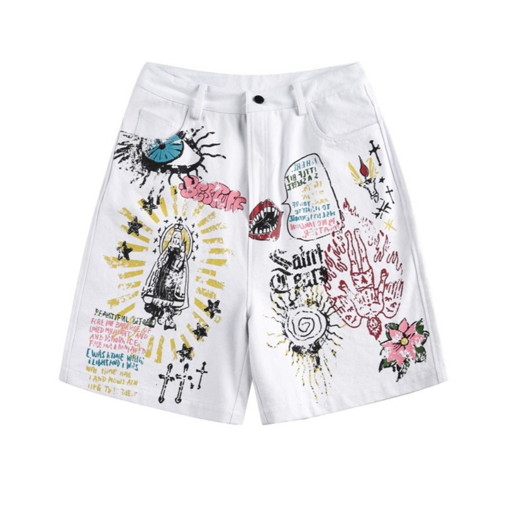 Rhapsody Hand - Painted Graffiti Shorts - Thrashink
