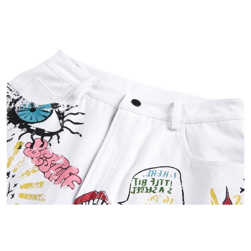 Rhapsody Hand - Painted Graffiti Shorts - Thrashink