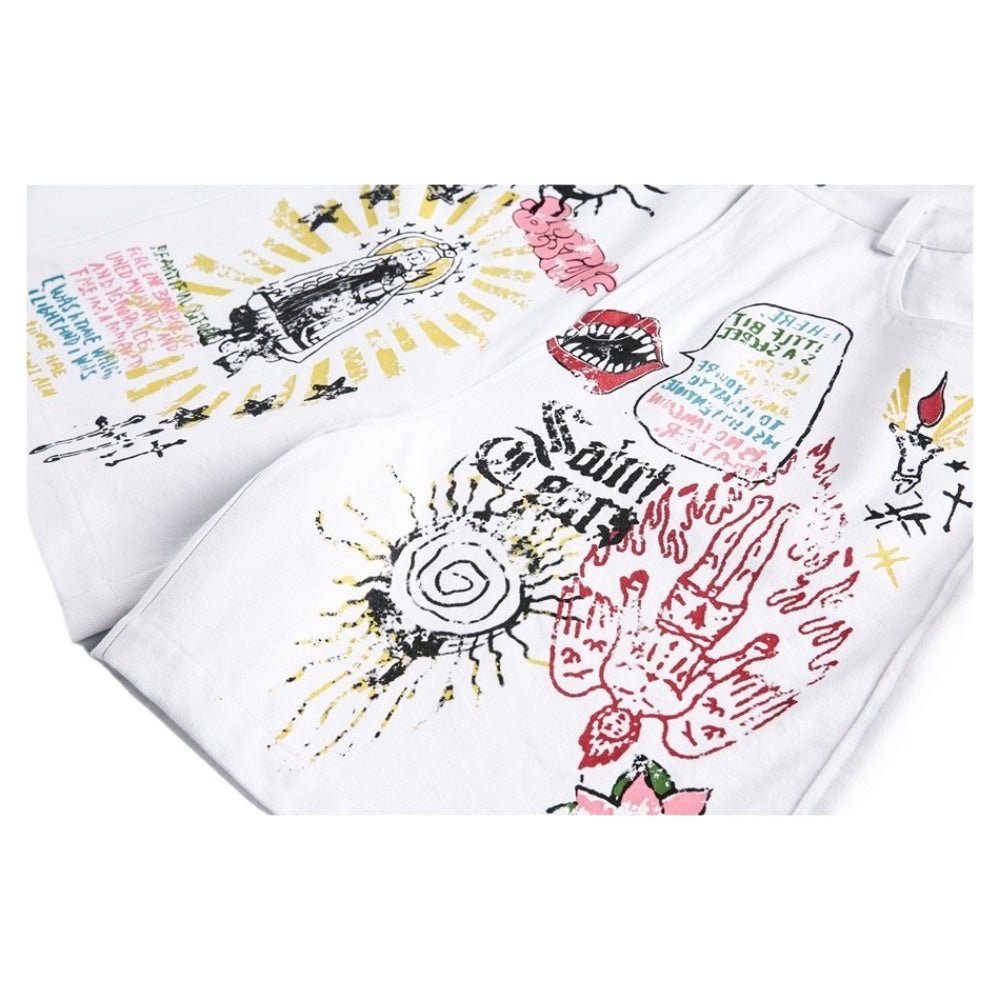 Rhapsody Hand - Painted Graffiti Shorts - Thrashink