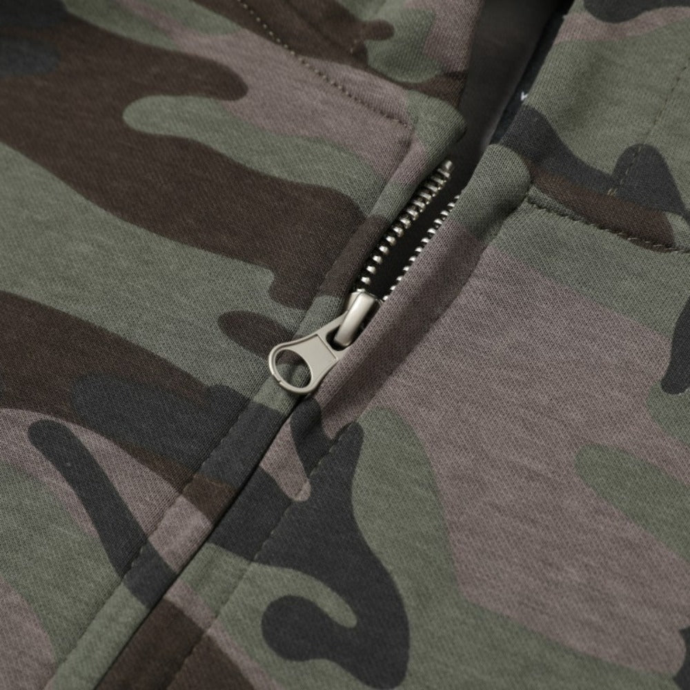 Rhinestone Camouflage Hooded Hoodie - Thrashink