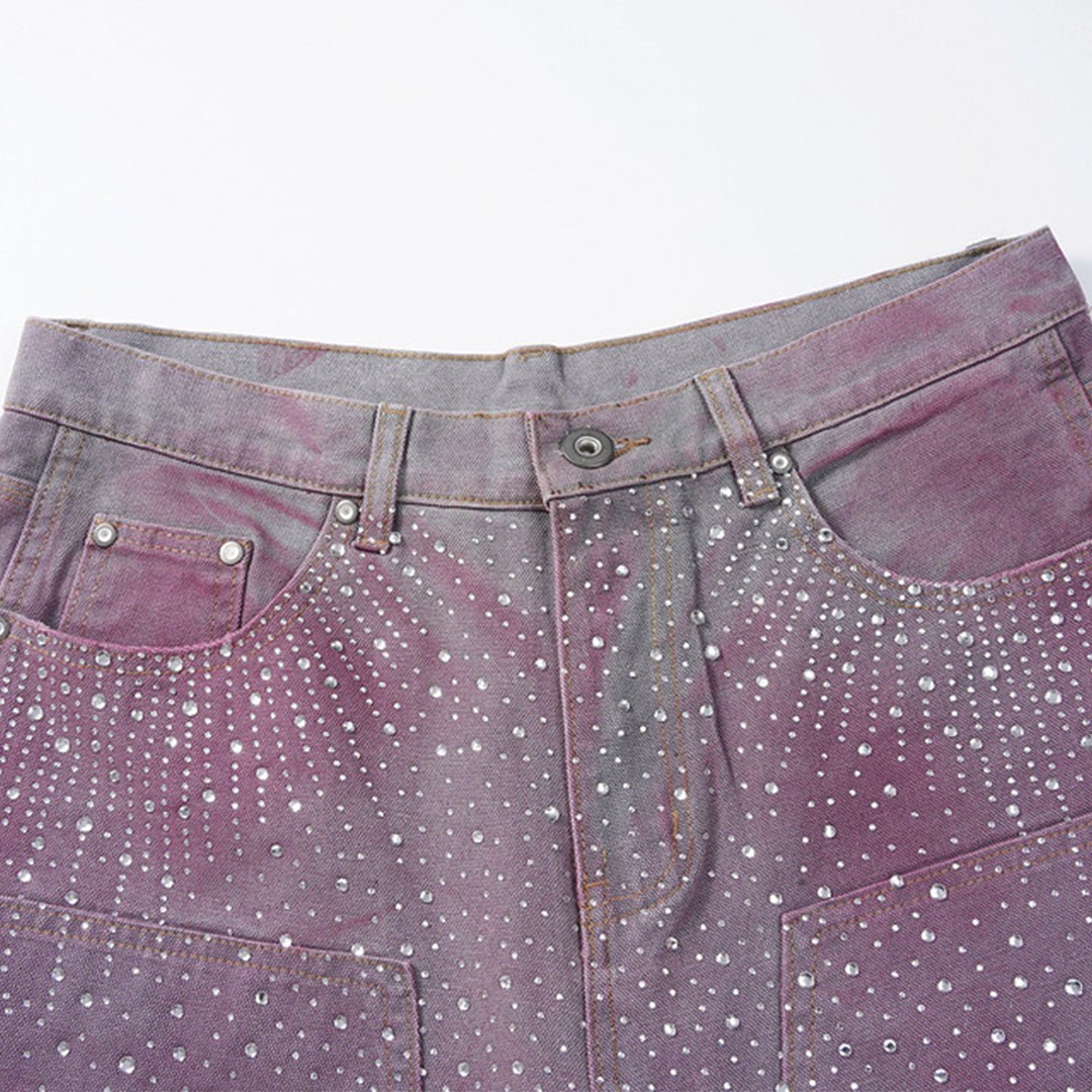 Rhinestone Cowboy Denim Shorts - Thrashink