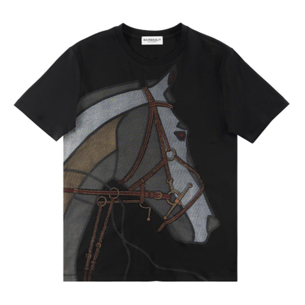 Rhinestone Horse T-Shirt - Thrashink