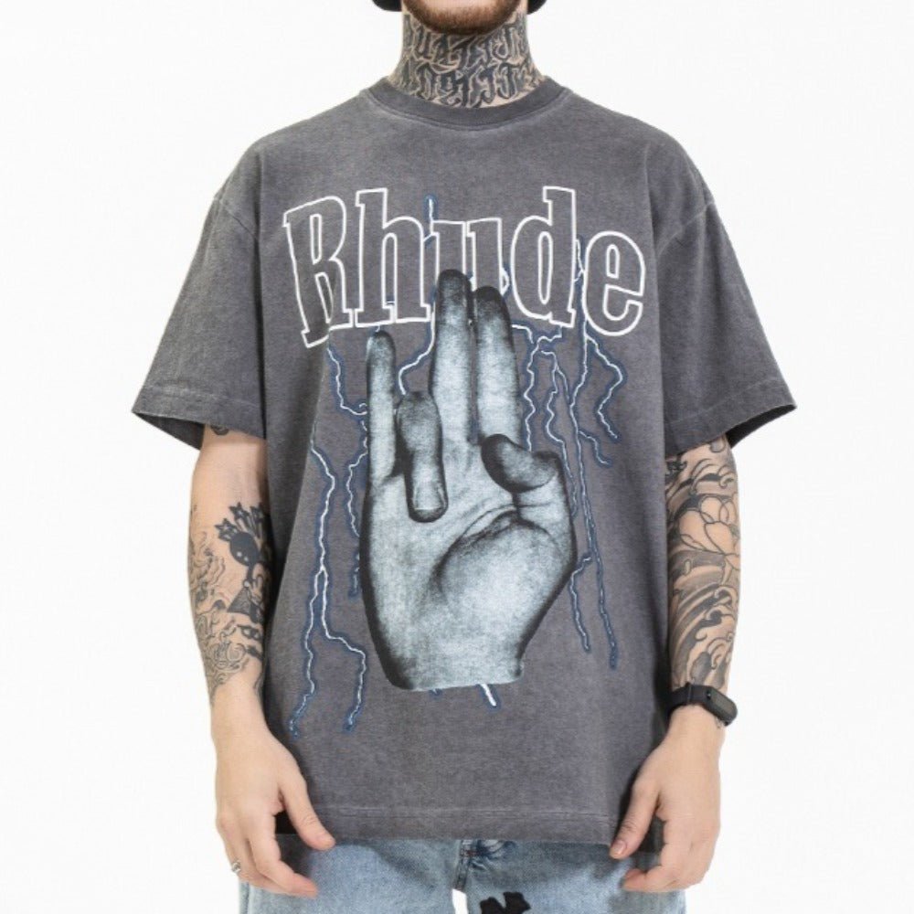 Rhude Thunder Hand T-Shirt - Thrashink