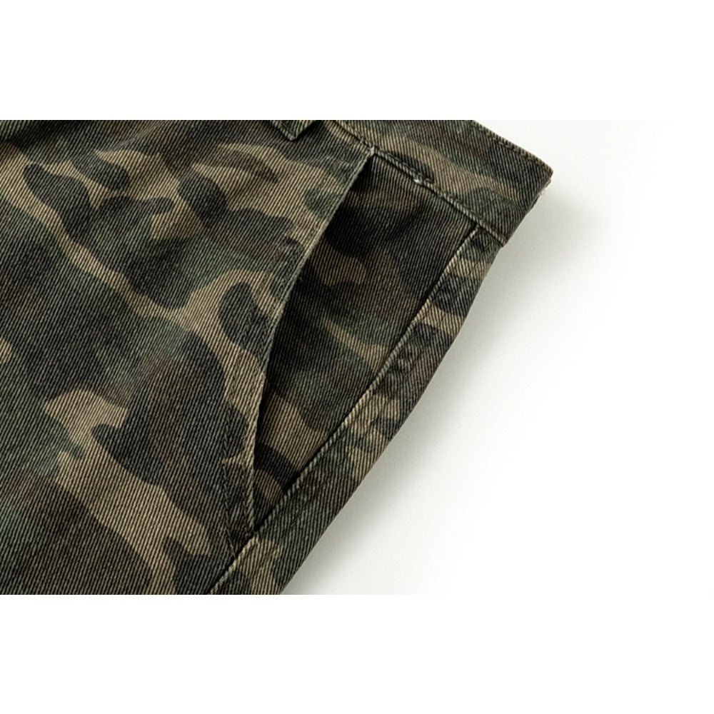Ripped Camouflage Cargo Shorts - Thrashink
