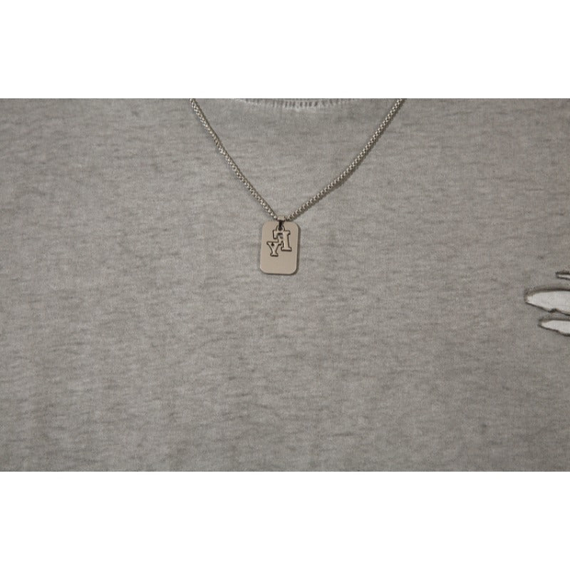 Ripped Necklace Short Sleeve T-Shirt - Thrashink