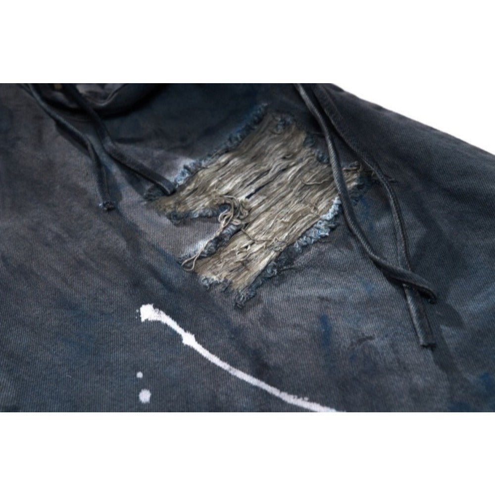 Ripped Spray - painted Multi - pocket Cargo Pants - Thrashink