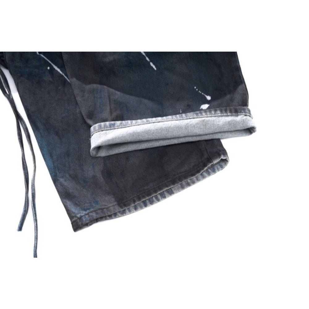 Ripped Spray - painted Multi - pocket Cargo Pants - Thrashink