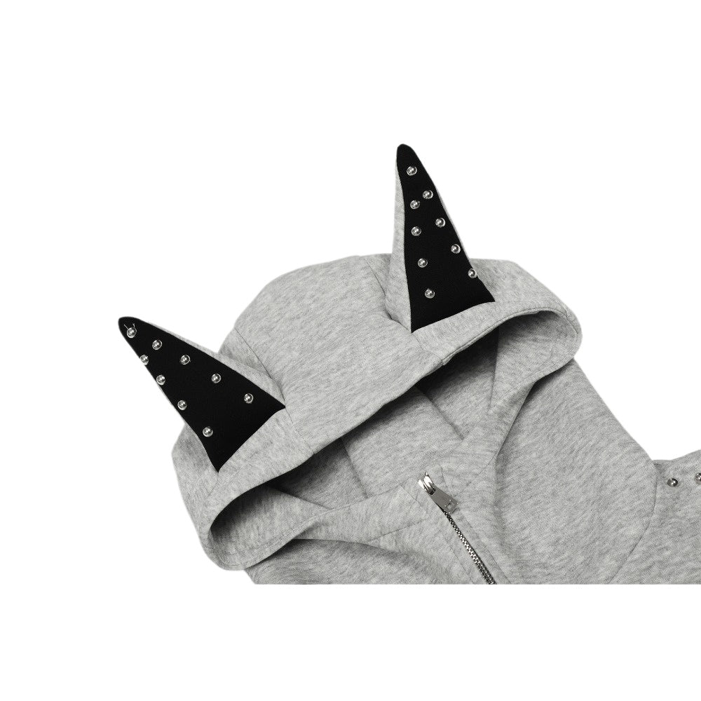 Rivet Devil Ear Hoodie - Thrashink