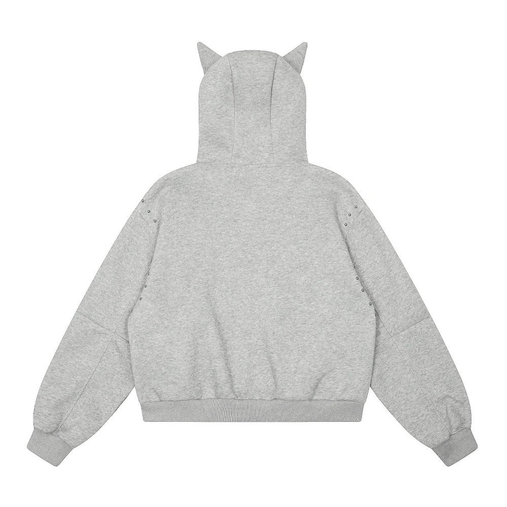Rivet Devil Ear Hoodie - Thrashink