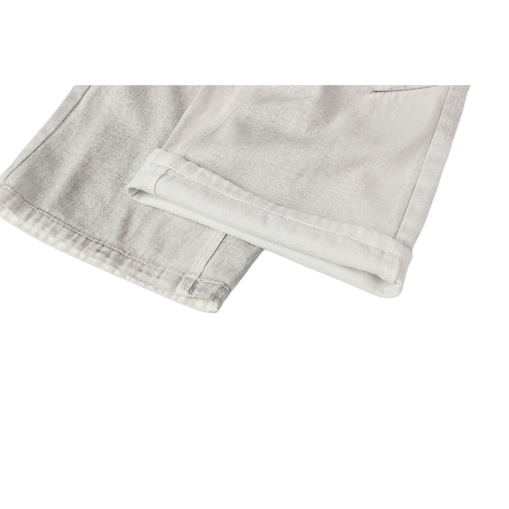 Riveted Washed White Wide - Leg Jeans - Thrashink