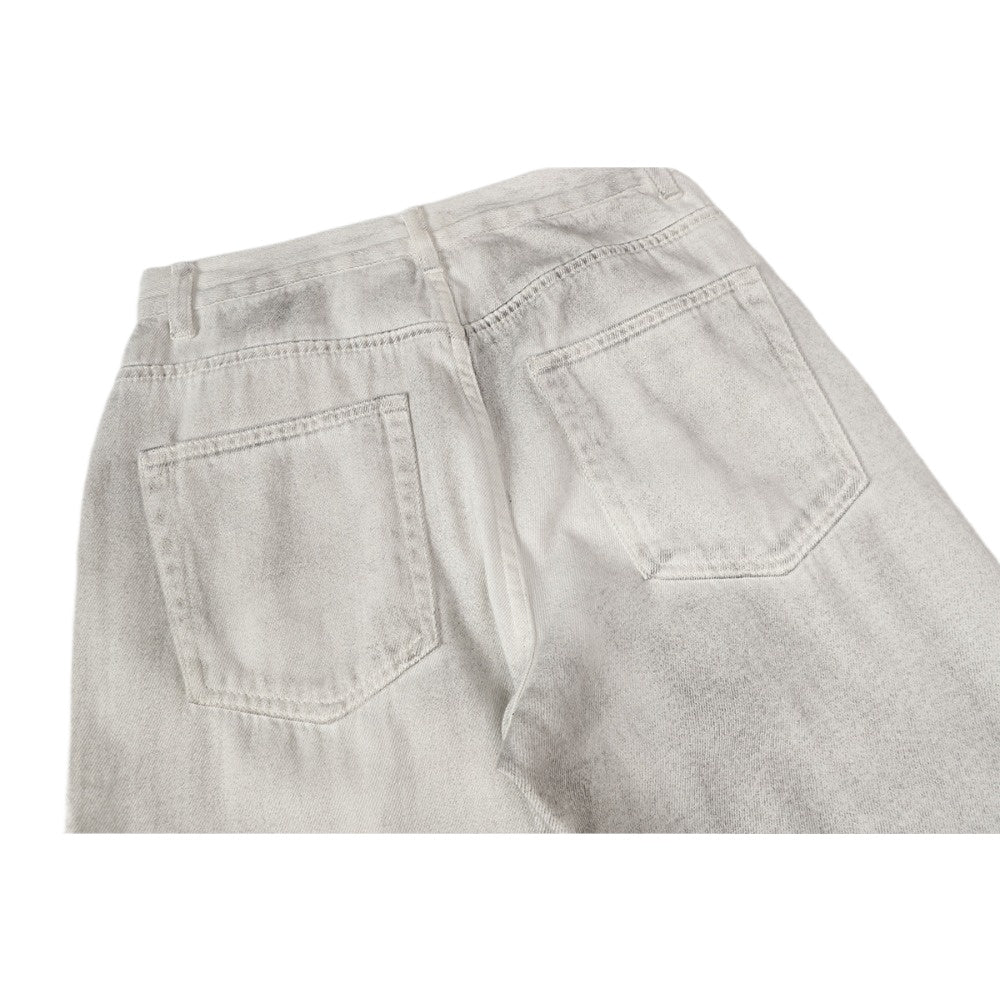 Riveted Washed White Wide - Leg Jeans - Thrashink