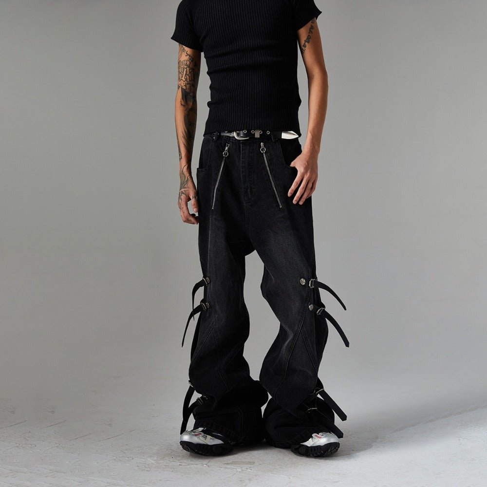 RO Style Strap Punk Jeans - Thrashink