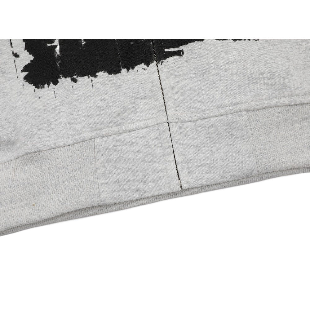 Rock Band Print Fur Collar Hoodie Jacket - Thrashink