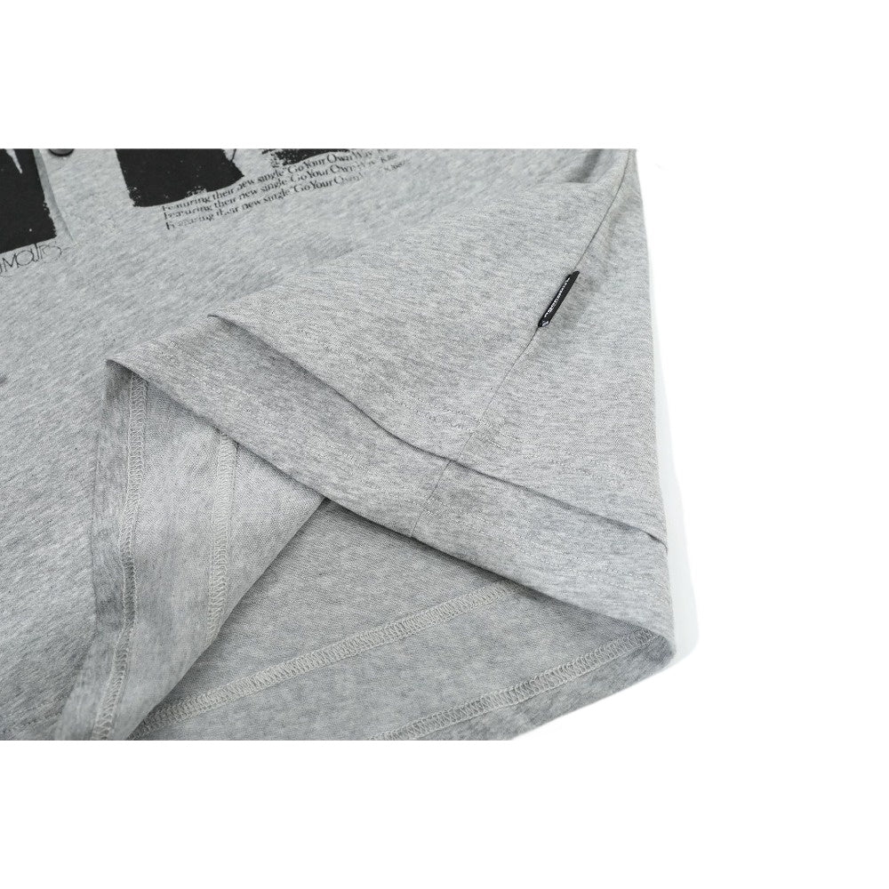 Rock Band Print Henley Collar T-Shirt - Thrashink