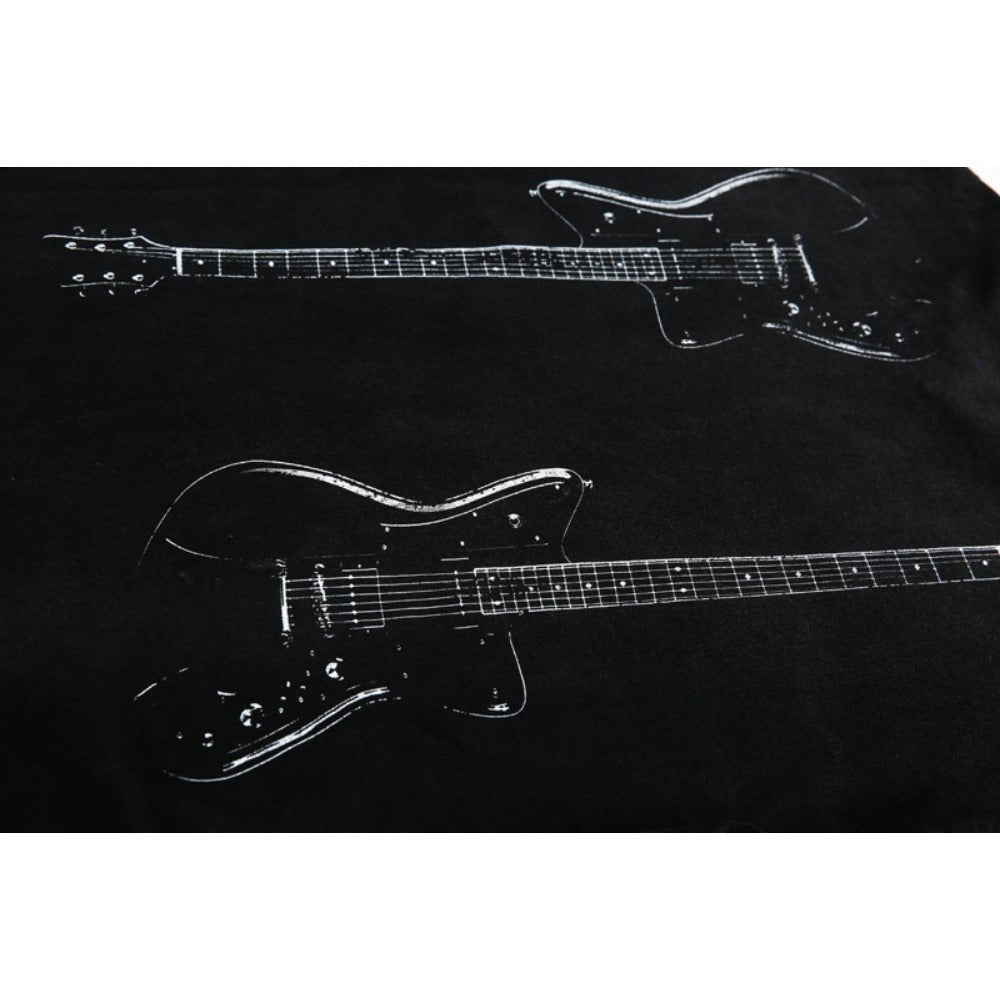 Rock Guitar Graphic Print T-Shirt - Thrashink