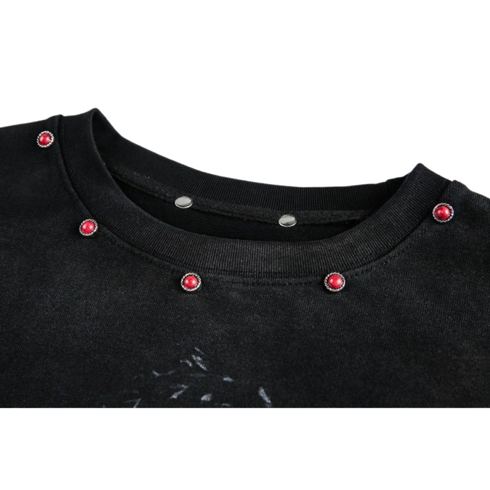 Rock Guitar Graphic Print T-Shirt - Thrashink