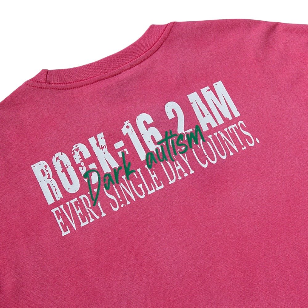 Rock - Themed Print Distressed T-Shirt - Thrashink
