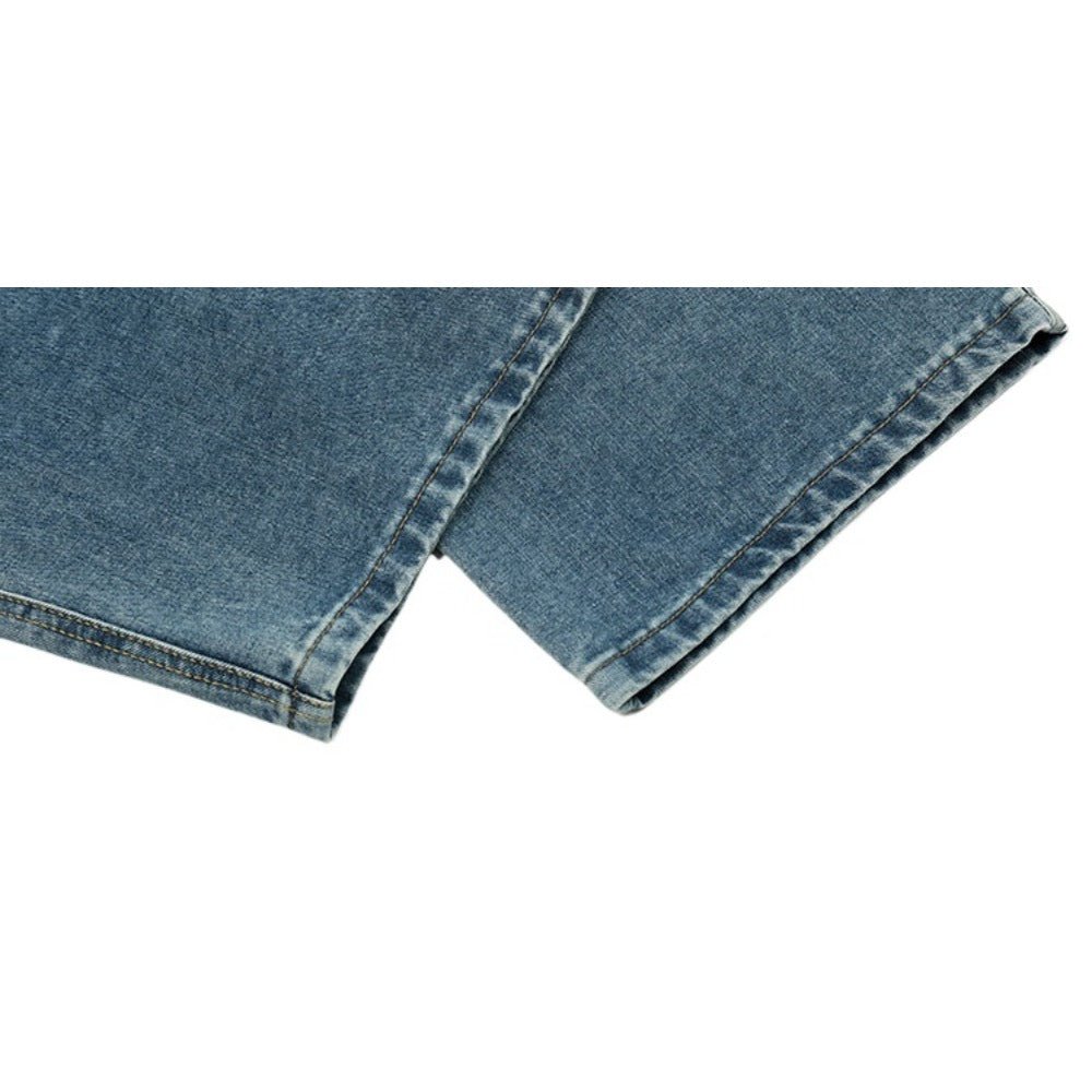Rose Embroidered Baggy Distressed Jeans - Thrashink