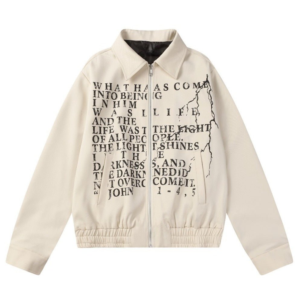 Scripture Lightning Print Jacket - Thrashink