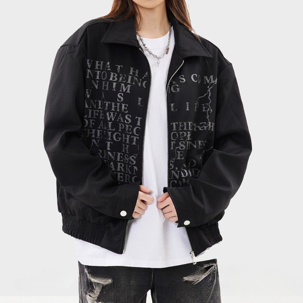 Scripture Lightning Print Jacket - Thrashink