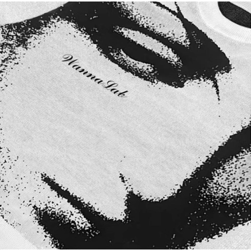 Shadowed Artistic Visage Knit T-Shirt - Thrashink