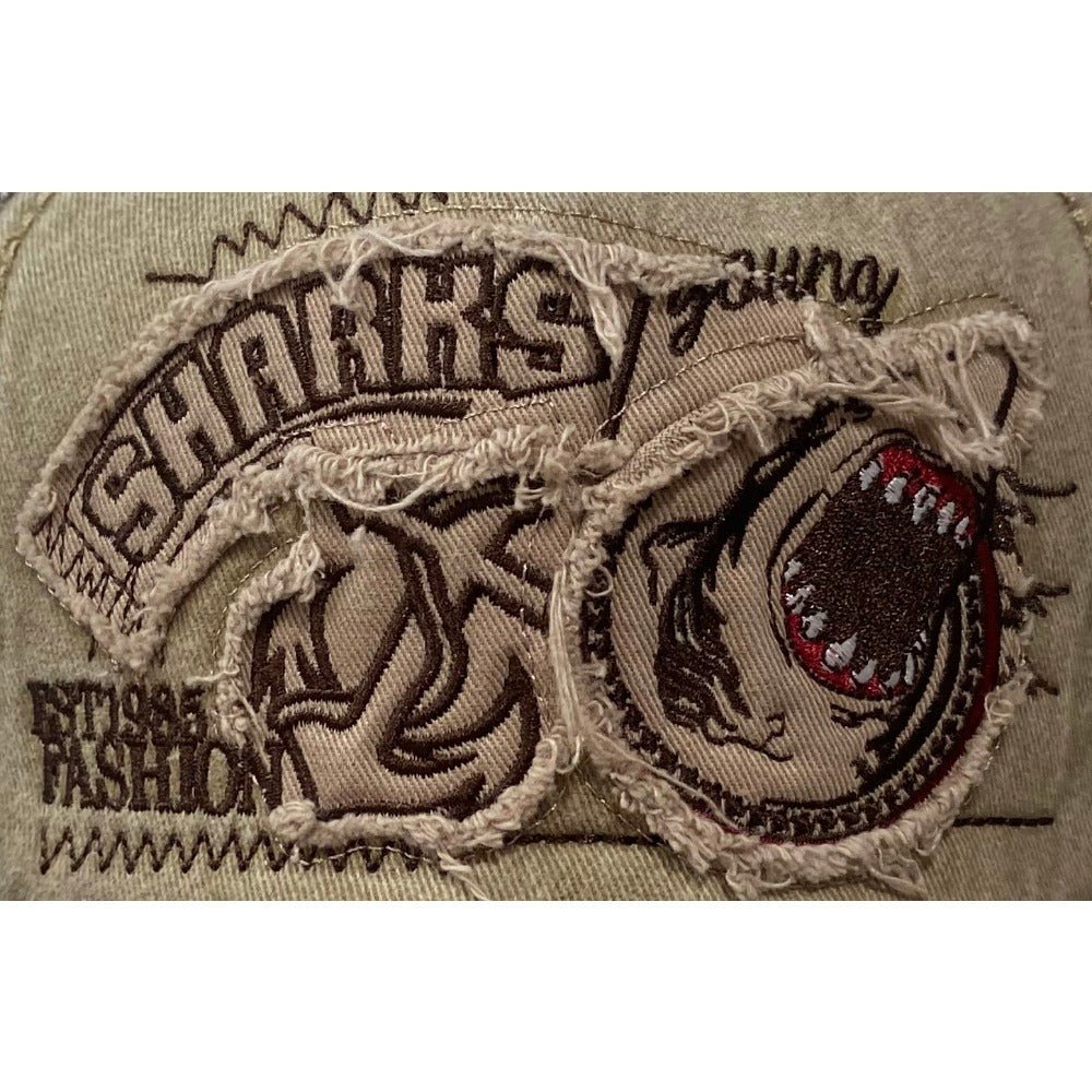 Shark Frayed Patch Cap - Thrashink