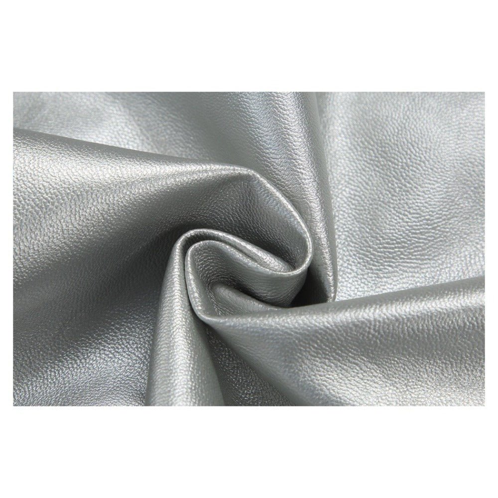 Shiny Lapel Collar PU Leather Jacket - Thrashink