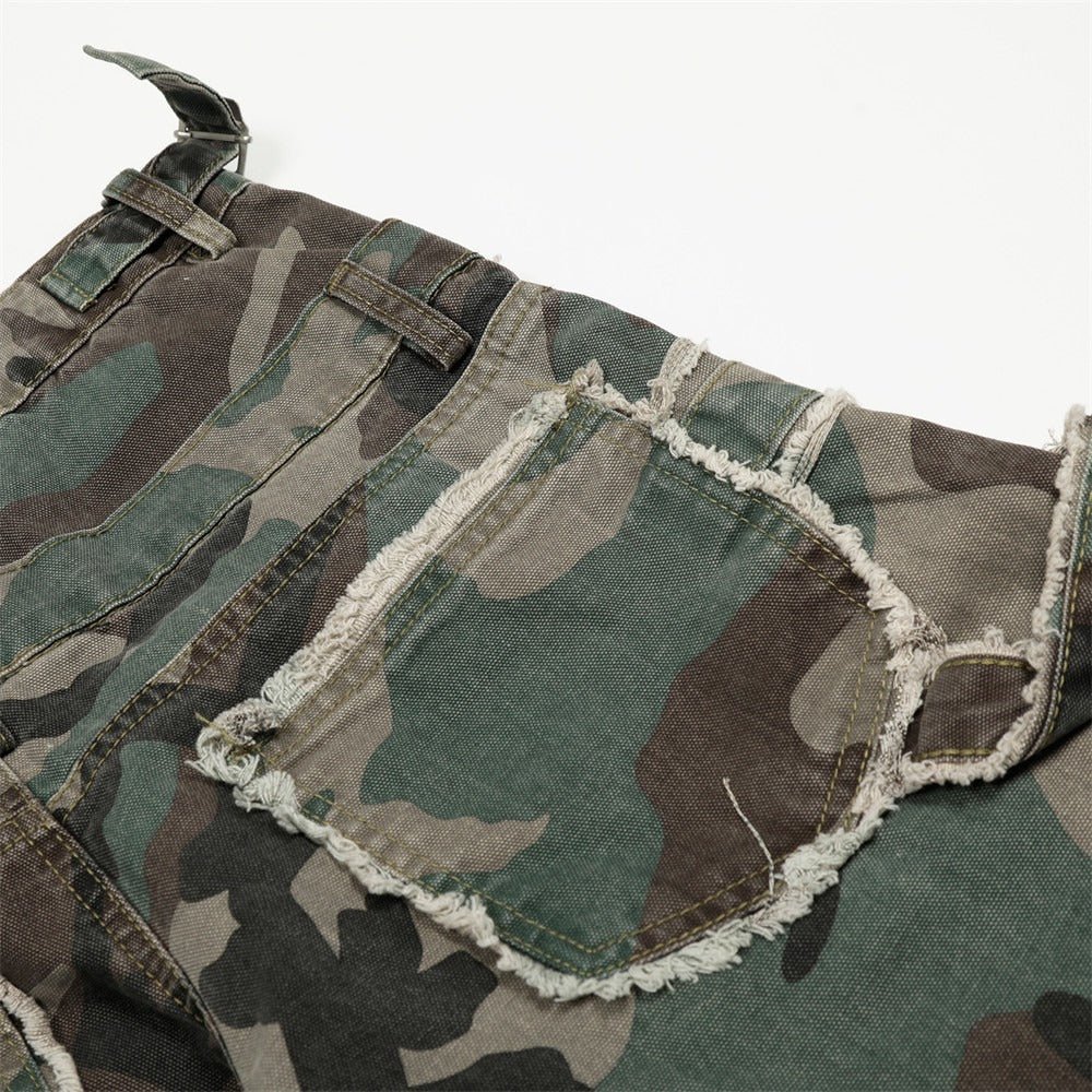 Side Adjustable Belts Camo Cargo Pants - Thrashink