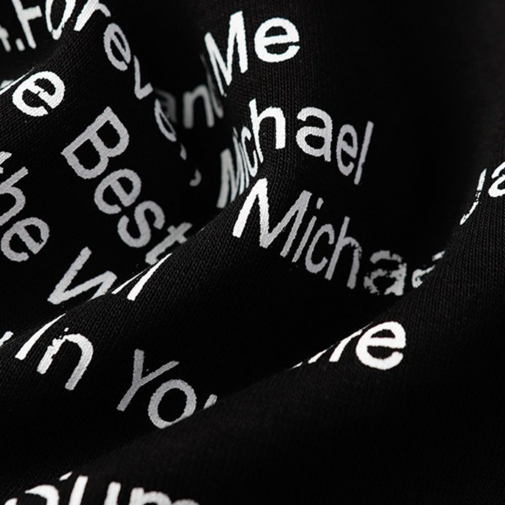 Silhouette Lettering Print Hoodie - Thrashink