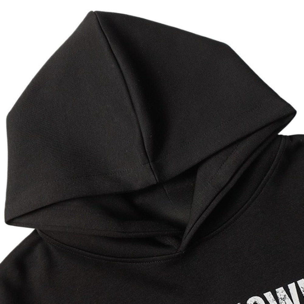 Silhouette Lettering Print Hoodie - Thrashink