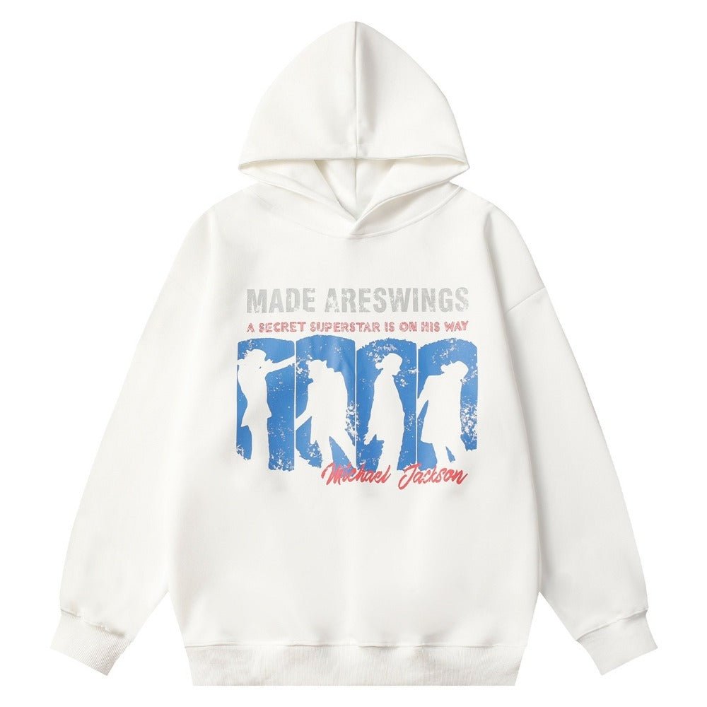 Silhouette Lettering Print Hoodie - Thrashink