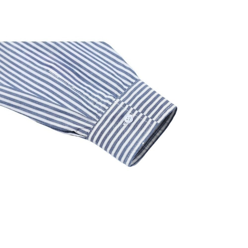 Silhouette Striped Washed Long - sleeve Shirt - Thrashink