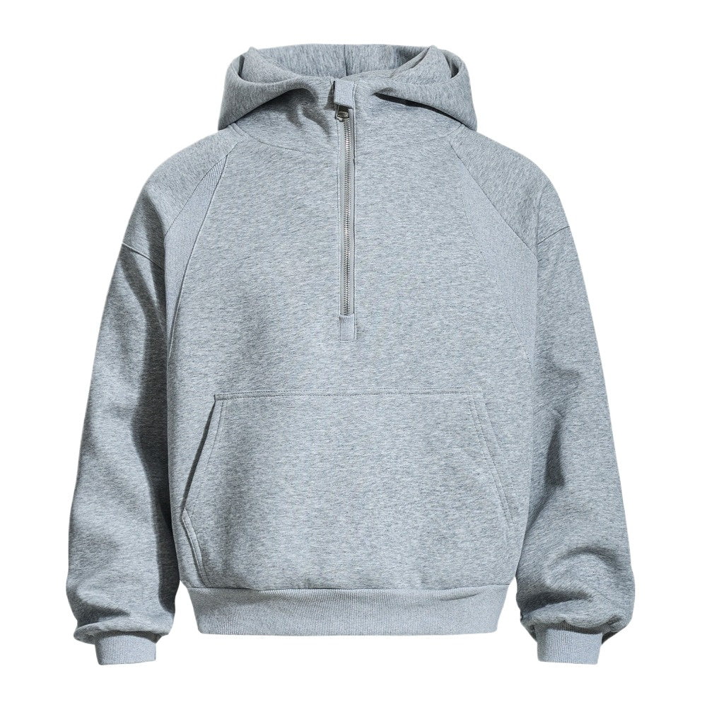 Simple Half - Zip Pullover Hoodies - Thrashink