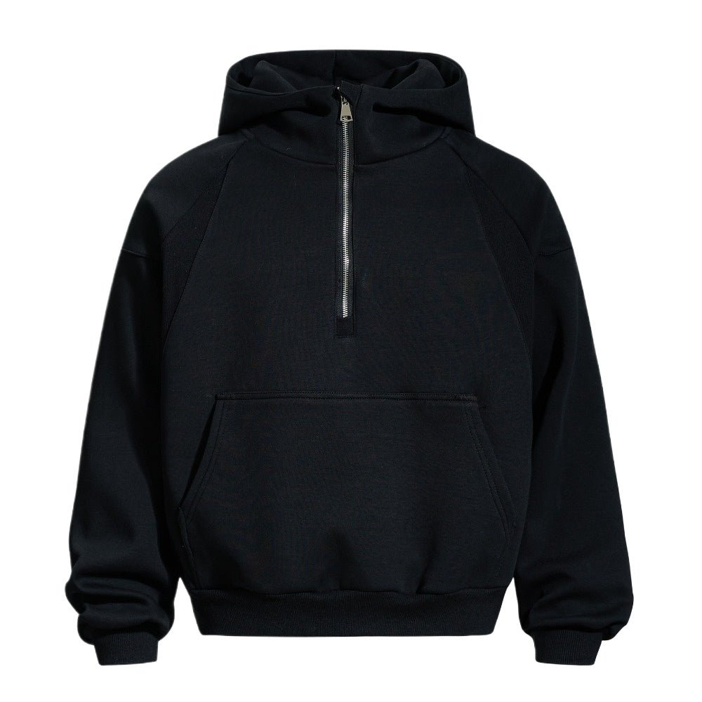 Simple Half - Zip Pullover Hoodies - Thrashink