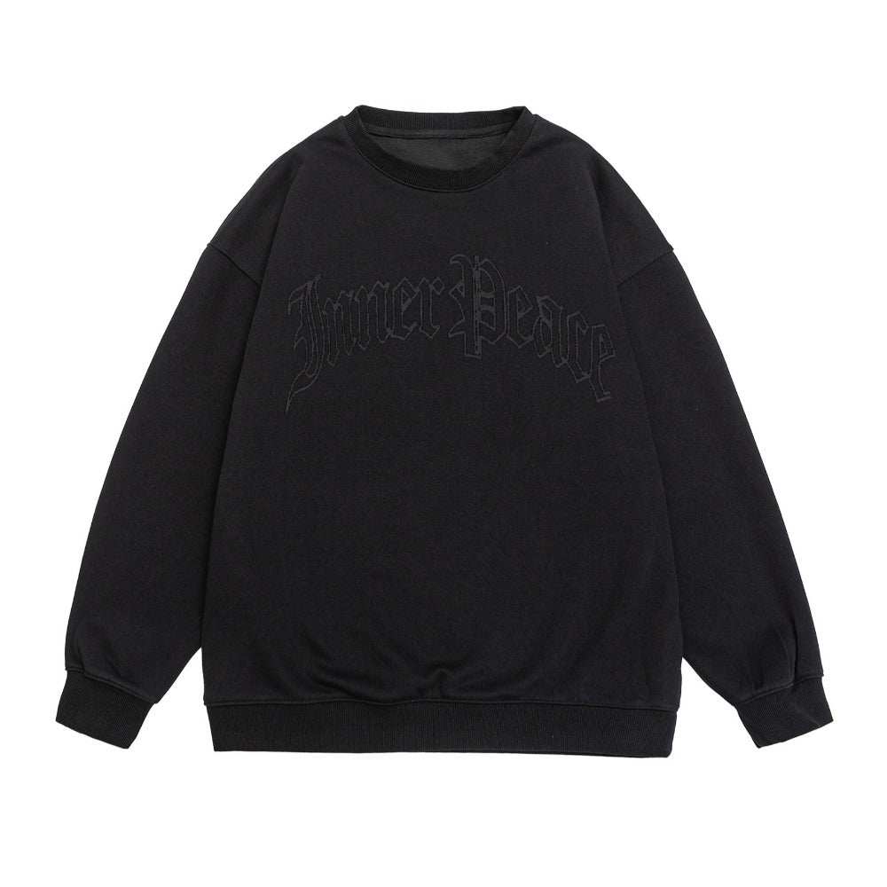 Simple Letter Print Loose Sweatshirt - Thrashink