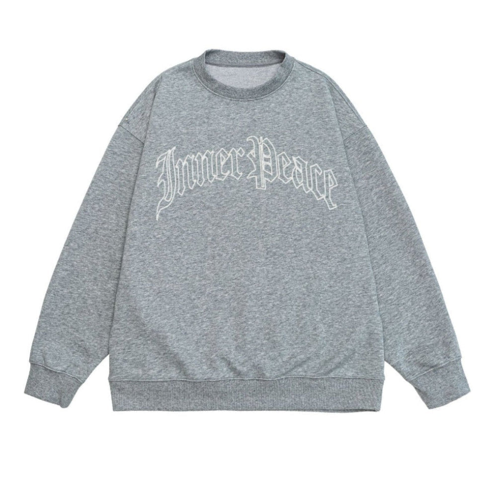 Simple Letter Print Loose Sweatshirt - Thrashink