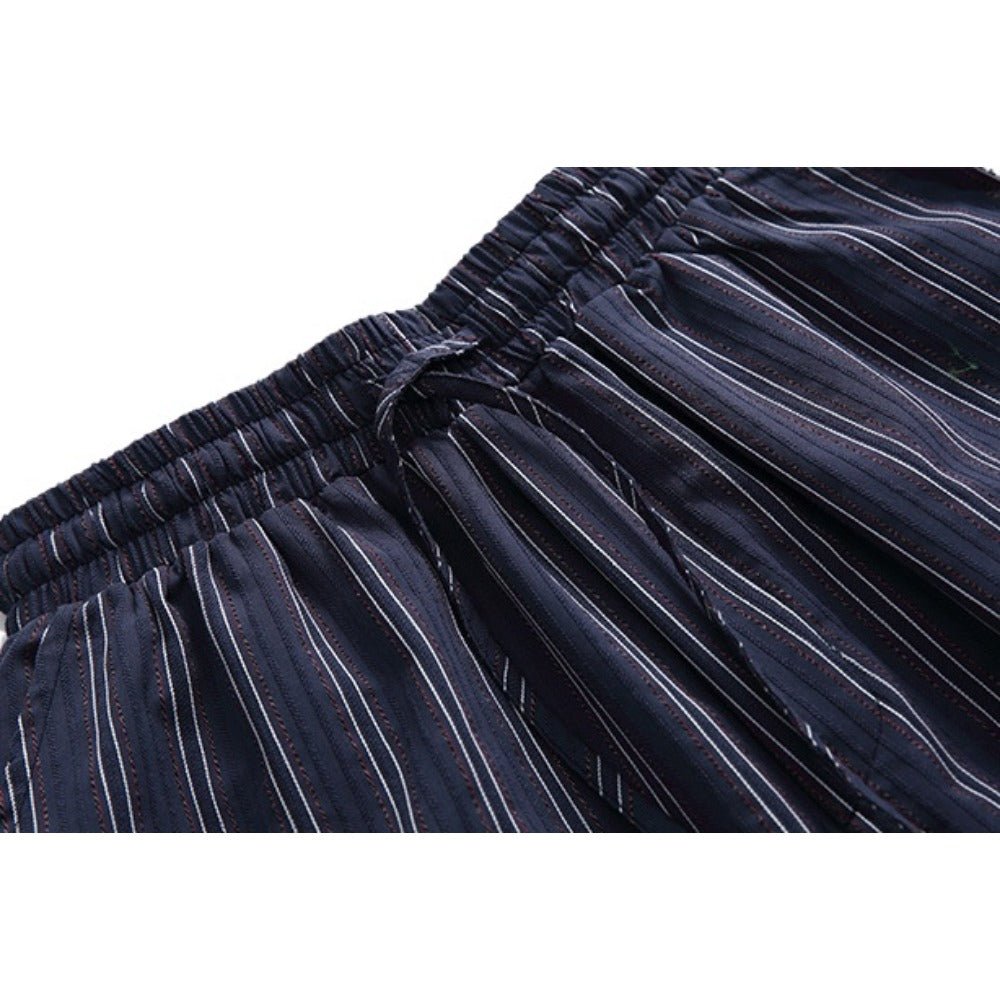 Simple Striped Elastic Waist Shorts - Thrashink