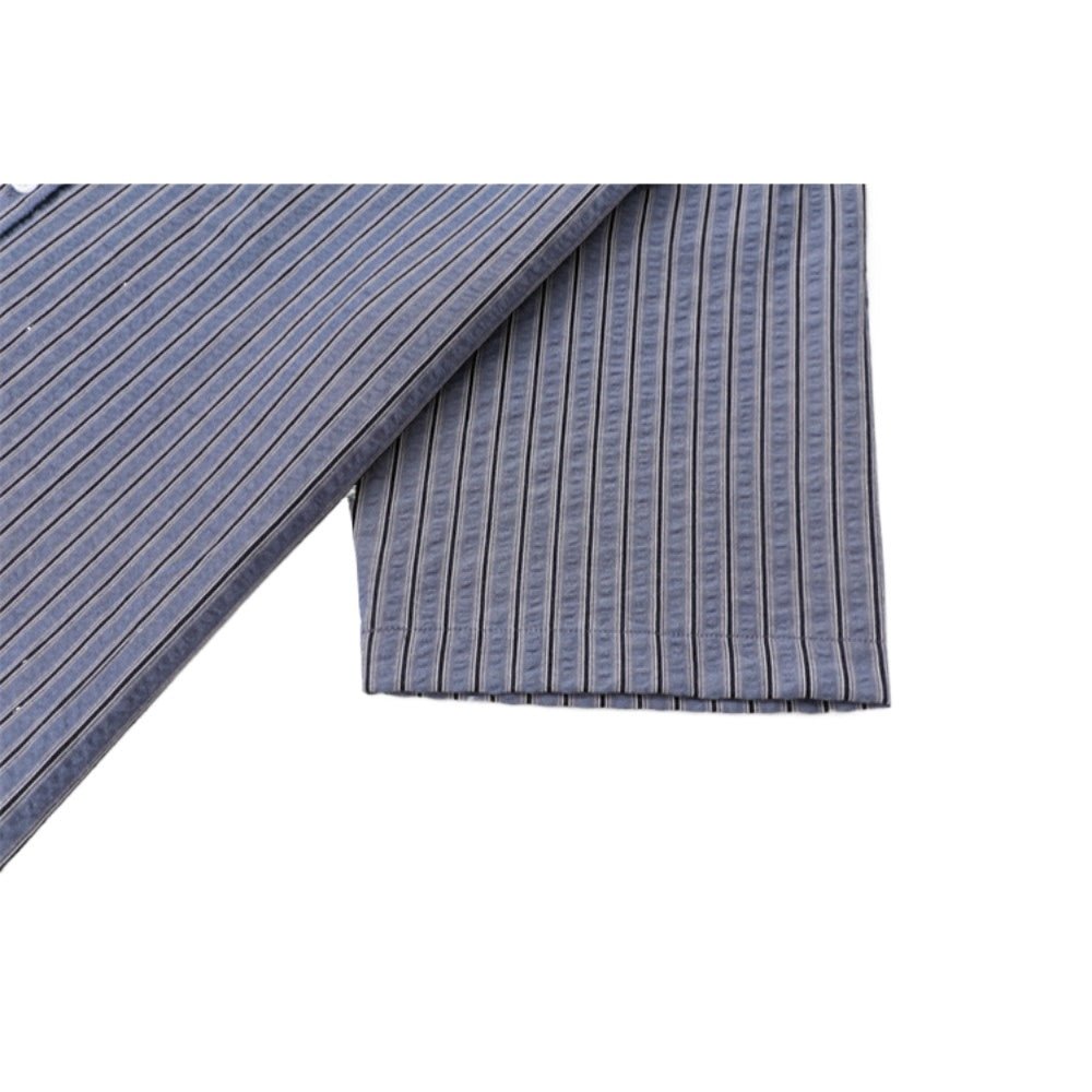 Simple Striped Short - sleeved Shirt - Thrashink