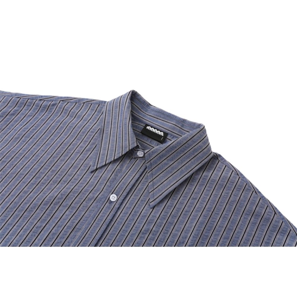 Simple Striped Short - sleeved Shirt - Thrashink