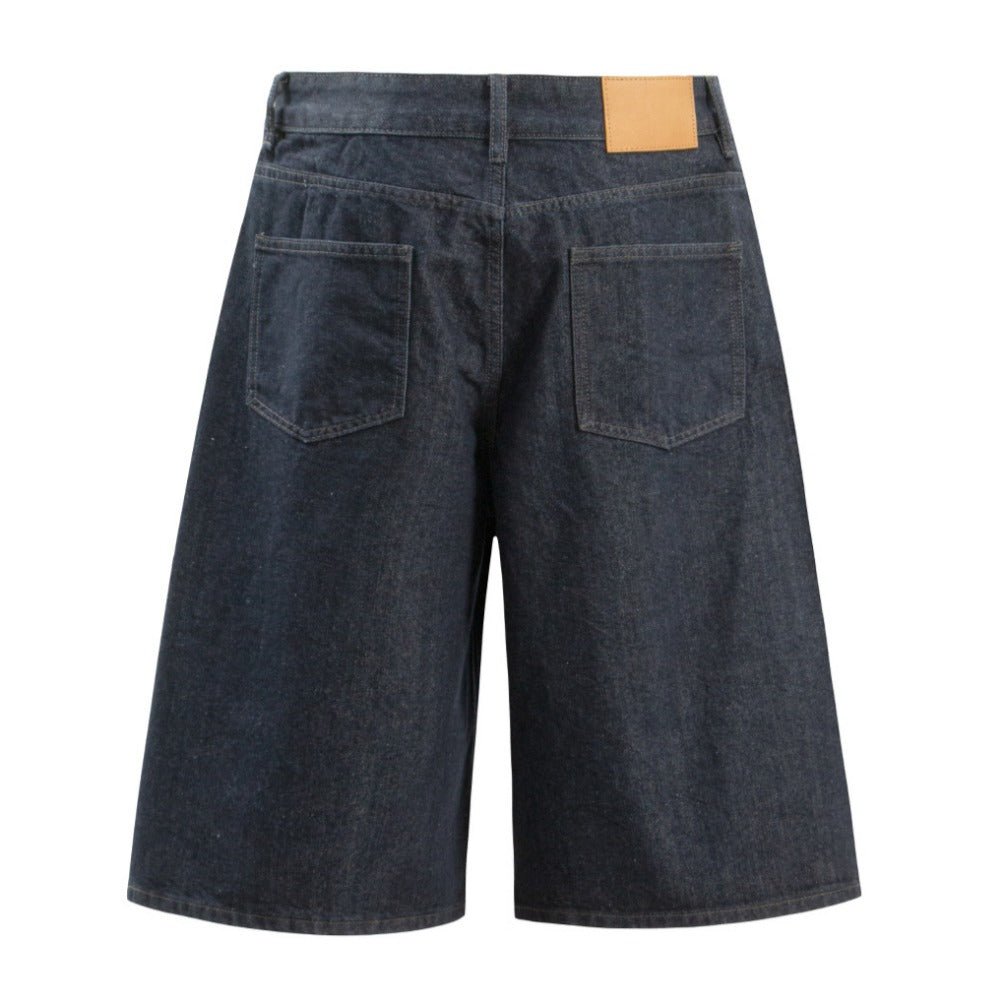 Simple Vintage Washed Raw Capri Pants - Thrashink