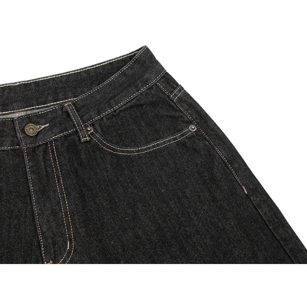 Simple Vintage Washed Raw Capri Pants - Thrashink