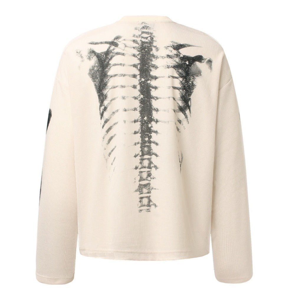 Skeleton Graphic Long Sleeve T-Shirt - Thrashink