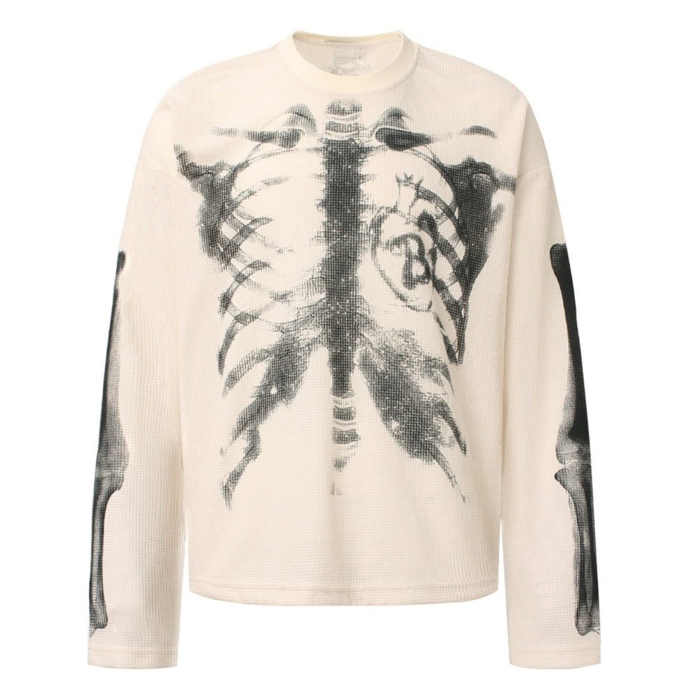 Skeleton Graphic Long Sleeve T-Shirt - Thrashink