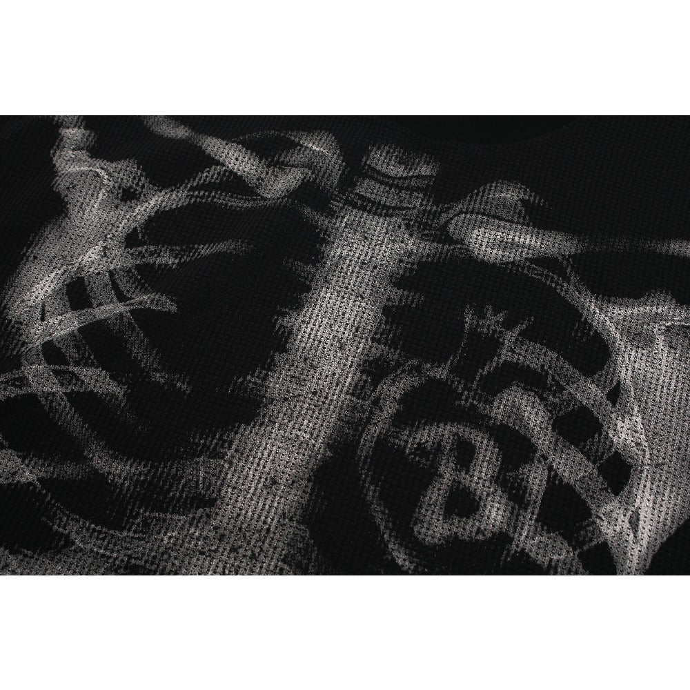 Skeleton Graphic Long Sleeve T-Shirt - Thrashink