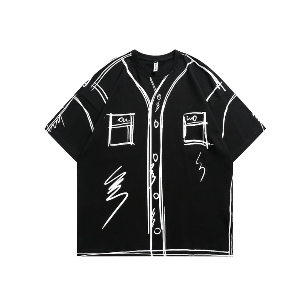 Sketch Graffiti Short Sleeve T-Shirt - Thrashink