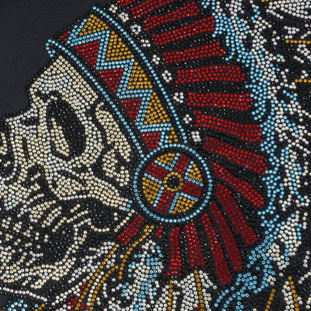 Skull Chief Rhinestone T-Shirt - Thrashink