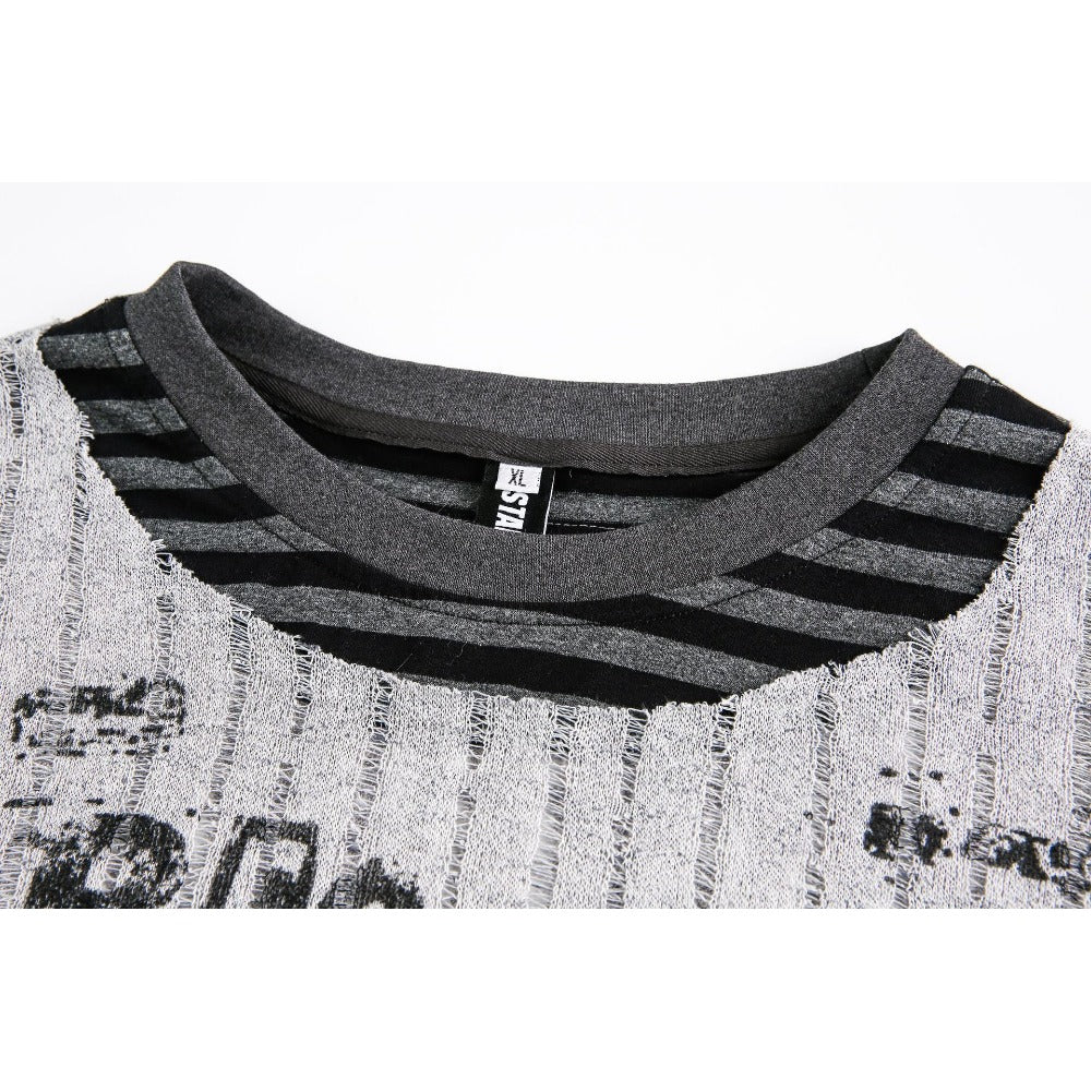 Skull Demon Fake Two Piece Hollow T-Shirt - Thrashink