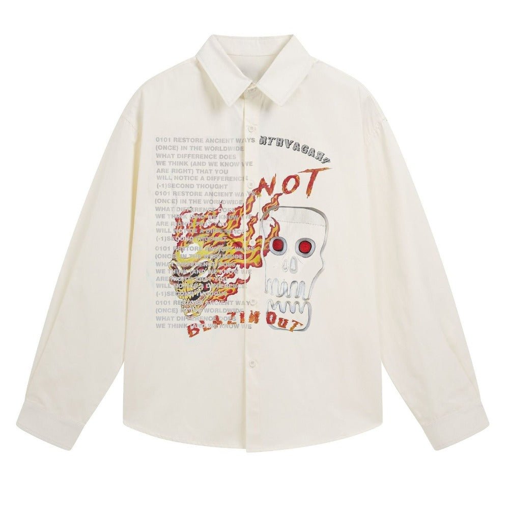 Skull Flame Graphic Shirt - Thrashink